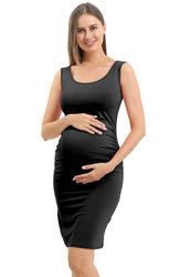 Black Sleeveless Maternity Dress