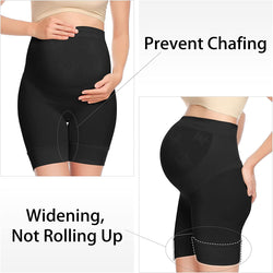 Black Seamless Maternity Shapewear,Prevent Thigh Chaffing, Belly Support