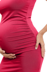 Red Sleeveless Maternity Dress